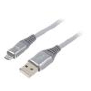 Kabel USB 2.0 USB A vidlice,USB B micro vidlice zlacený 1m