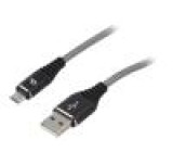 Kabel USB 2.0 USB A vidlice,USB B micro vidlice zlacený 1m