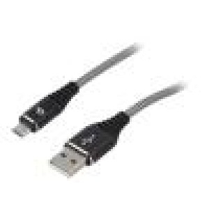 Kabel USB 2.0 USB A vidlice,USB B micro vidlice zlacený 1m