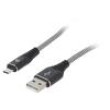 Kabel USB 2.0 USB A vidlice,USB B micro vidlice zlacený 2m