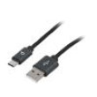 Kabel USB 2.0 USB A vidlice,USB C vidlice zlacený 1,8m černá