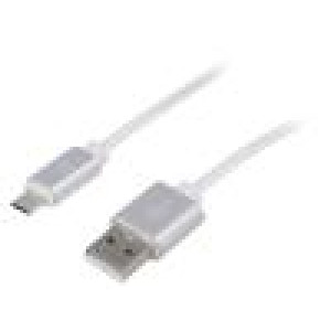 Kabel USB 2.0 USB A vidlice,USB B micro vidlice zlacený 1,8m