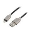 Kabel USB 2.0 vidlice Apple Lightning,USB A vidlice 1m černá