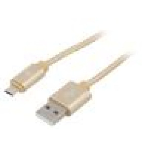 Kabel USB 2.0 USB A vidlice,USB B micro vidlice zlacený 1,8m