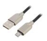 Kabel USB 2.0 USB A vidlice,USB B micro vidlice zlacený 1m
