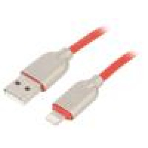 Kabel USB 2.0 vidlice Apple Lightning,USB A vidlice 2m guma