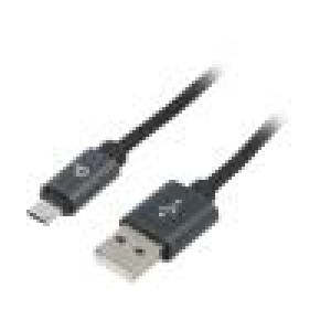 Kabel USB 2.0 USB A vidlice,USB B micro vidlice zlacený 1,8m