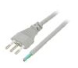 Kabel zástrčka CEI 23-50 (L),vodiče PVC 5m šedá 3G0,75mm2