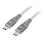 Kabel USB 2.0 USB C vidlice,z obou stran 1,5m bílo-šedá 60W
