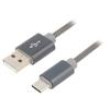 Kabel USB 2.0 USB A vidlice,USB C vidlice 2m šedá 480Mbps