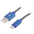 Kabel USB 2.0 USB A vidlice,USB B micro vidlice zlacený 1m