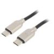 Kabel USB 2.0 USB C vidlice,z obou stran 1m černá 480Mbps