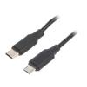 Kabel USB 2.0 USB B micro vidlice,USB C vidlice 1,5m černá