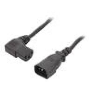 Kabel 3x1mm2 IEC C13 zásuvka 90°,IEC C14 vidlice PVC 1,8m