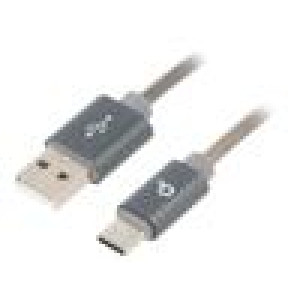 Kabel USB 2.0 USB A vidlice,USB C vidlice 1m šedá 0,48Gbps