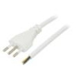 Kabel 3x0,75mm2 zástrčka CEI 23-50 (L),vodiče PVC 3m bílá