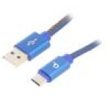 Kabel USB 2.0 USB A vidlice,USB C vidlice zlacený 1m