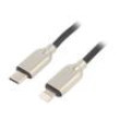 Kabel USB 2.0 vidlice Apple Lightning,USB C vidlice 1m černá