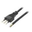 Kabel 3x0,75mm2 zástrčka CEI 23-50 (L),vodiče PVC 3m černá