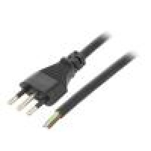 Kabel zástrčka CEI 23-50 (L),vodiče PVC 3m černá 3G0,75mm2