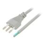Kabel zástrčka CEI 23-50 (L),vodiče PVC 1m šedá 3G1mm2 10A