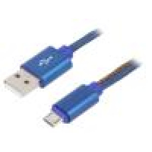 Kabel USB 2.0 USB A vidlice,USB B micro vidlice zlacený 2m