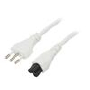 Kabel zástrčka CEI 23-50 (L),IEC C5 zásuvka PVC 1m 3G0,75mm2