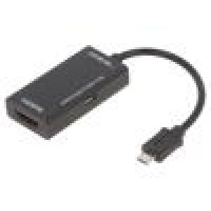 Adaptér HDMI zásuvka,USB B micro zásuvka,USB B micro vidlice