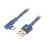 Kabel USB 2.0 USB A vidlice,USB B micro zástrčka (úhlová)