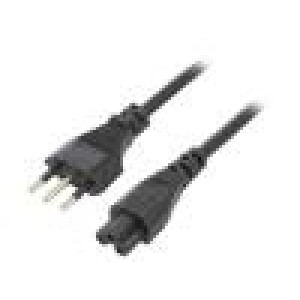 Kabel zástrčka CEI 23-50 (L),IEC C5 zásuvka PVC 1,8m 10A