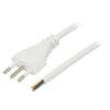 Kabel 3x0,75mm2 zástrčka CEI 23-50 (L),vodiče PVC 1m bílá