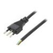 Kabel 3x1mm2 zástrčka CEI 23-50 (L),vodiče PVC 1m černá 10A