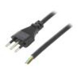 Kabel zástrčka CEI 23-50 (L),vodiče PVC 1m černá 3G1mm2 10A