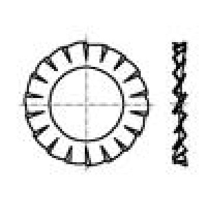 Podložka s vnějším zoubkováním M10 D=18mm h=0,9mm DIN: 6798A