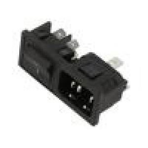 Konektor: napájecí AC zásuvka vidlice 10A 250VAC -40÷70°C