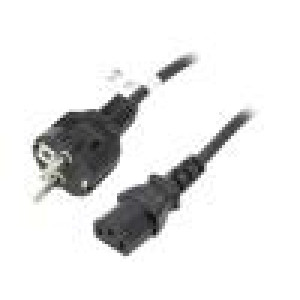 Kabel IEC C13 zásuvka,IEC C14 vidlice PVC 5m černá 10A 250V