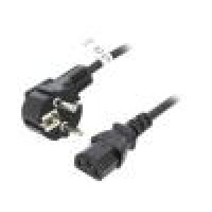 Kabel CEE 7/7 (E/F) úhlová vidlice,IEC C13 zásuvka PVC 2,5m