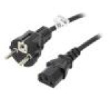 Kabel IEC C13 zásuvka,IEC C14 vidlice PVC 1,5m černá 10A