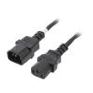 Kabel IEC C13 zásuvka,IEC C14 vidlice PVC 0,5m černá 10A