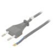 Kabel CEE 7/16 (C) vidlice,vodiče PVC 1,5m šedá 2,5A 250V