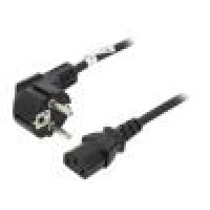 Kabel CEE 7/7 (E/F) úhlová vidlice,IEC C13 zásuvka PVC 5m