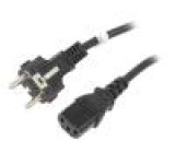 Kabel IEC C13 zásuvka,IEC C14 vidlice PVC 3m černá 10A 250V