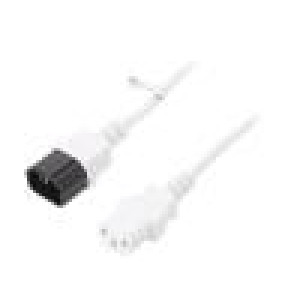 Kabel IEC C13 zásuvka,IEC C14 vidlice PVC 1m bílá 10A 250V