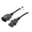 Kabel IEC C13 zásuvka,IEC C14 vidlice PVC 5m černá 10A 250V
