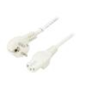 Kabel CEE 7/7 (E/F) úhlová vidlice,IEC C15 zásuvka PVC 2m