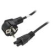 Kabel CEE 7/7 (E/F) úhlová vidlice,IEC C5 zásuvka PVC 3m