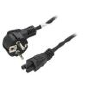 Kabel CEE 7/7 (E/F) úhlová vidlice,IEC C5 zásuvka PVC 3m