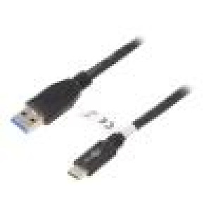 Kabel USB 3.0 USB A vidlice,USB C vidlice 3m černá