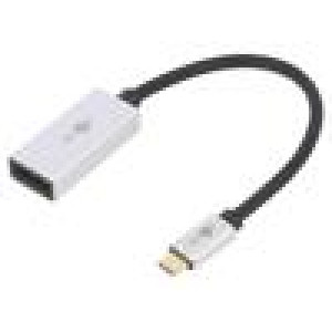 Adaptér DisplayPort 1.4,HDCP 2.2 zlacený 0,15m černá