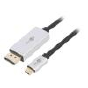 Adaptér DisplayPort 1.4,HDCP 2.2 zlacený 3m černá